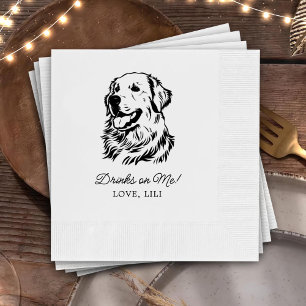 Serviette En Papier Golden Retriever Chien Boissons Personnalisées Sur