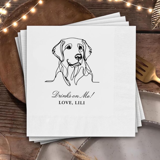 Serviette En Papier Golden Retriever Chien Boissons Personnalisées Sur (Créateur téléchargé)