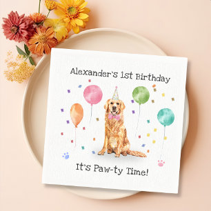 Serviette En Papier Golden Retriever Chien fête d'anniversaire