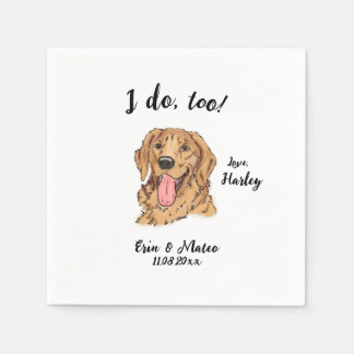 Serviette En Papier Golden Retriever Chien Mariage Cocktail Napkins