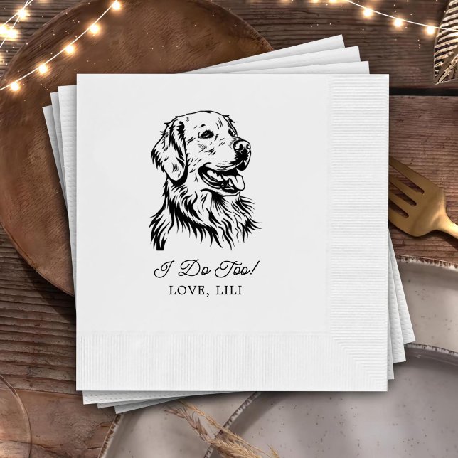 Serviette En Papier Golden Retriever Chien Personnalisé Je fais aussi (Créateur téléchargé)