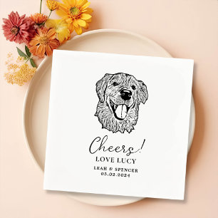 Serviette En Papier Golden Retriever Chien salue Cocktail Personnalisé