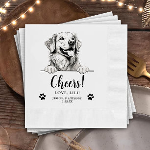 Serviette En Papier Golden Retriever Chien Salutation personnalisée