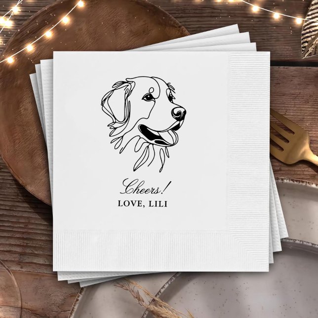 Serviette En Papier Golden Retriever Chien Salutation personnalisée (Créateur téléchargé)