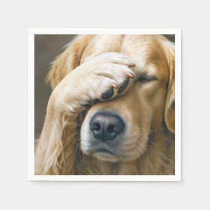 Serviette En Papier Golden Retriever dans l'incrédulité