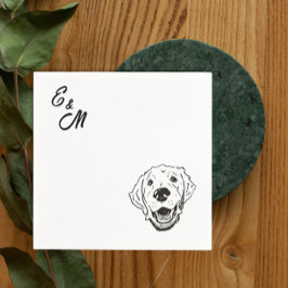 Serviette En Papier Golden Retriever dessin simple ligne Cocktail