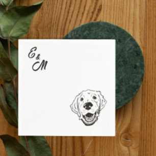 Serviette En Papier Golden Retriever dessin simple ligne Cocktail