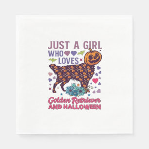 Serviette En Papier Golden Retriever Halloween_1