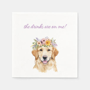 Serviette En Papier Golden Retriever Mariage Napkin