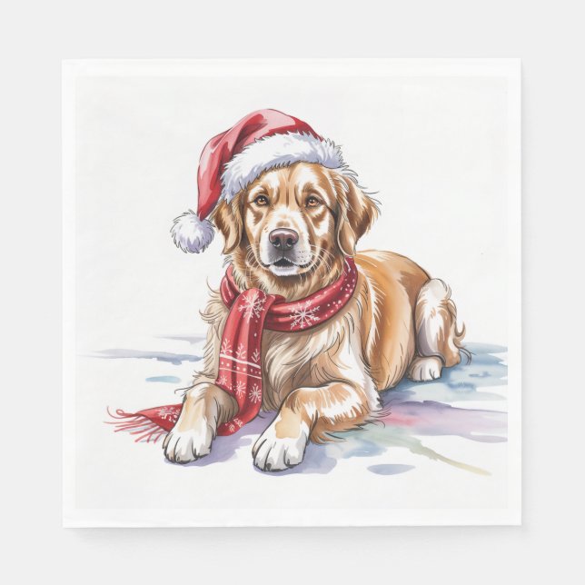 Serviette En Papier Golden Retriever Paper Napkin (Devant)