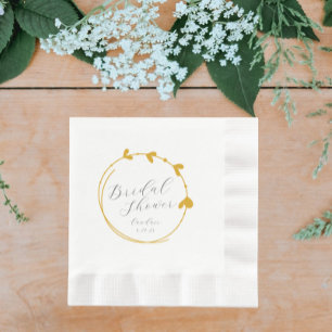 Serviette En Papier Golden Yellow Simple Heart Fête des mariées de cou