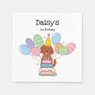 Serviette En Papier Goldendoodle Chien Anniversaire Papier de fête