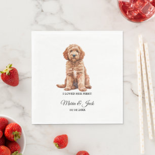 Serviette En Papier Goldendoodle Chien J'Aimais Son Premier Mariage