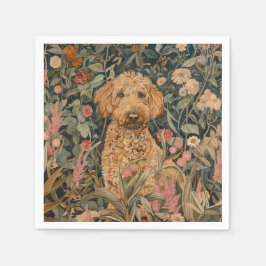 Serviette En Papier Goldendoodle Garden Tapestry Anniversaire