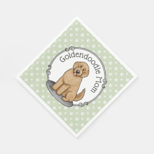 Serviette En Papier Goldendoodle Mom Doodle Mom (rouge doré)