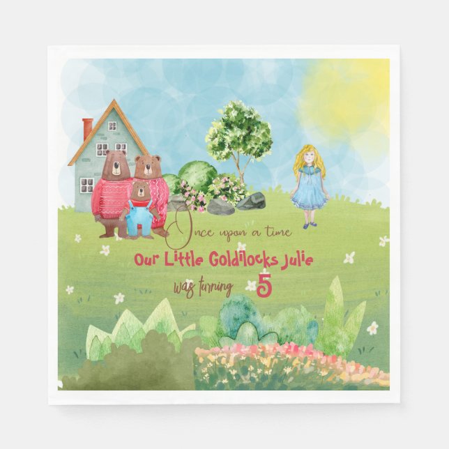 Serviette En Papier Goldilocks Anniversaire Napkin (Devant)