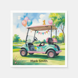 Serviette En Papier Golf 1er Anniversaire golfeur Tourne un