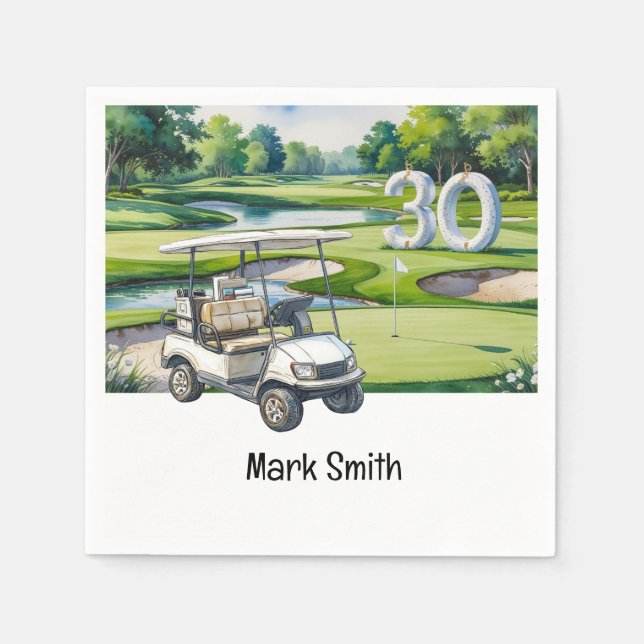 Serviette En Papier Golf 30e anniversaire Par tee trente (Devant)