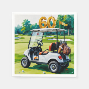 Serviette En Papier Golf 60e anniversaire Par tee Golfer Party