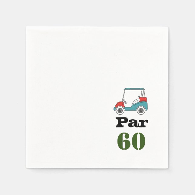 Serviette En Papier Golf 60e anniversaire Par tee soixante serviettes (Devant)