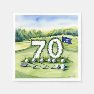Serviette En Papier Golf 70e anniversaire pour golfeur