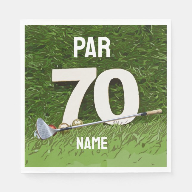 Serviette En Papier Golf 70th Birthday Par soixante-dix pour golfeur (Devant)