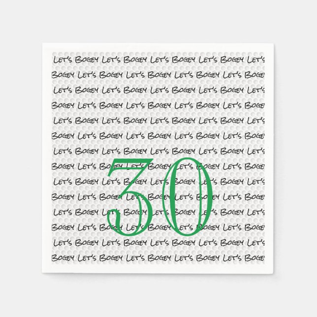 Serviette En Papier Golf Anniversaire 30 Fun Golf Ball (Devant)