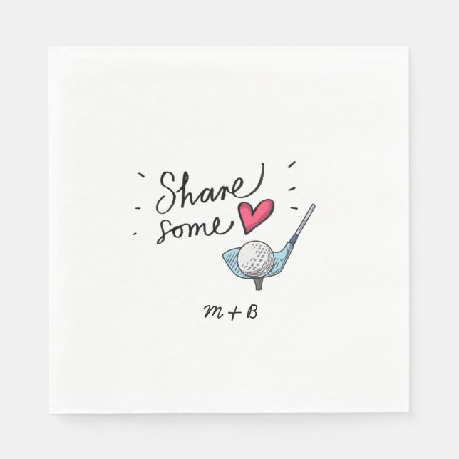 Serviette En Papier Golf avec coeur Partager un peu d'amour (Devant)