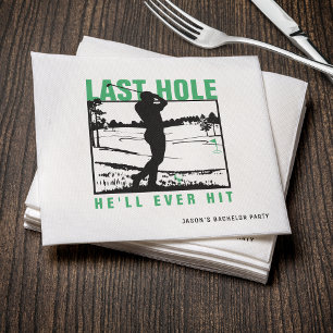 Serviette En Papier Golf Bachelor Party Drôle Dernier trou il va jamai
