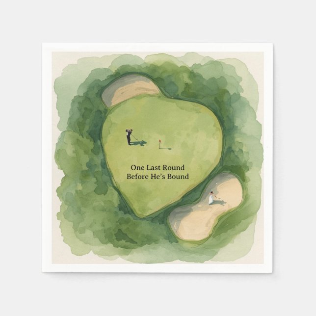 Serviette En Papier Golf Bachelor party golfer on course (Devant)