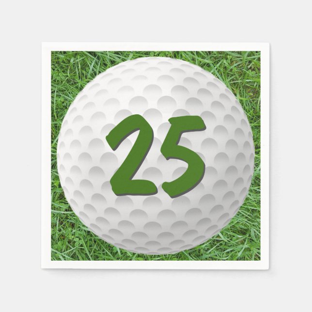 Serviette En Papier Golf Ball 25e Anniversaire serviettes (Devant)