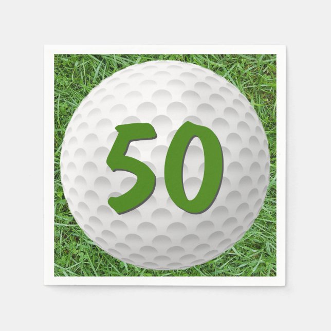 Serviette En Papier Golf Ball 50e Anniversaire serviettes (Devant)