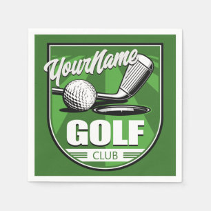 Serviette En Papier Golf Club NAME Pro Golfer Player Personnalisé