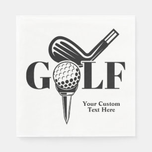 Serviette En Papier Golf de texte personnalisé