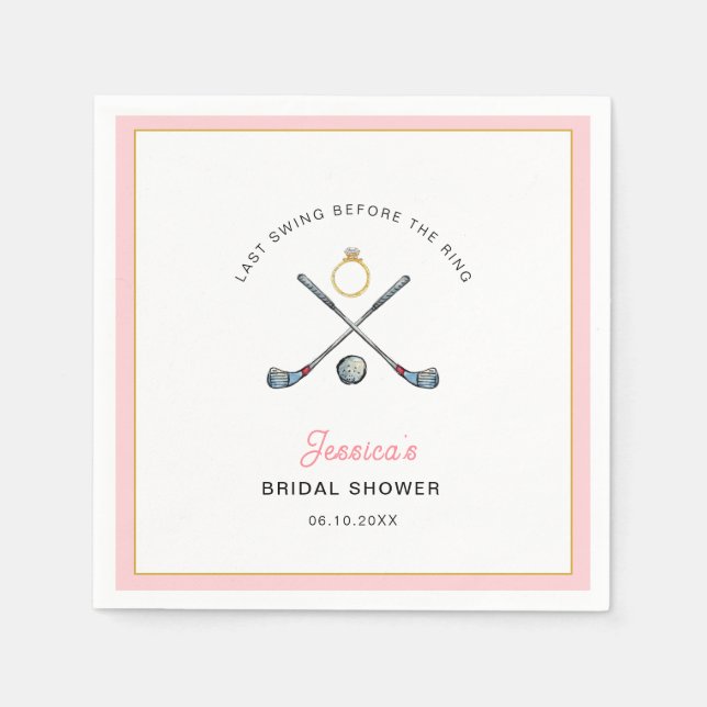 Serviette En Papier Golf "Dernière balançoire avant l'anneau" Fête des (Devant)