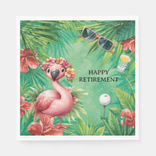 Serviette En Papier Golf Floride sur le thème des flamants roses sur v