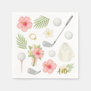 Serviette En Papier Golf Hawaiian thème Mariage pour golfeur