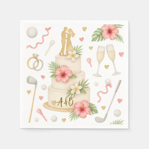 Serviette En Papier Golf Hawaiian thème Mariage pour golfeur