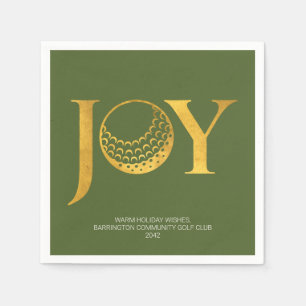 Serviette En Papier Golf Joy & Peace Green Christmas