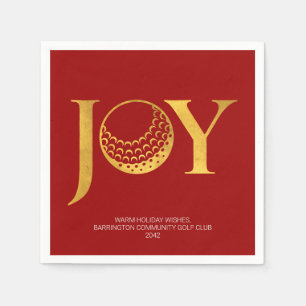 Serviette En Papier Golf Joy & Peace Red Christmas