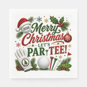 Serviette En Papier Golf Let's Par-Tee Golf Thème de Noël 