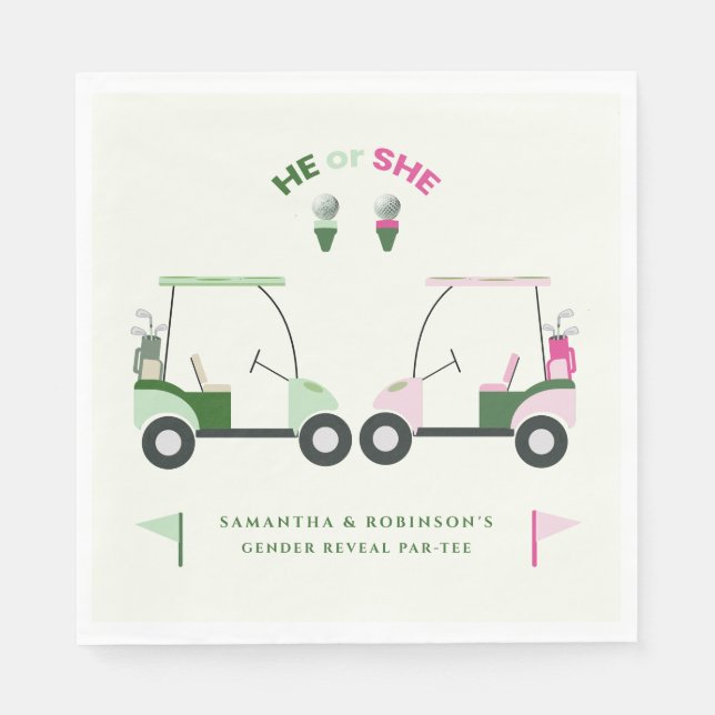 Serviette En Papier Golf moderne Bébé Genre Reveal Par tee (Devant)