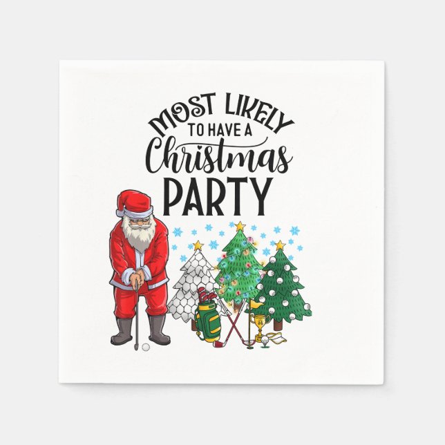 Serviette En Papier Golf Noël Les plus susceptibles d'avoir Noël (Devant)