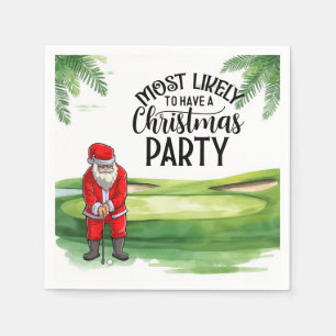 Serviette En Papier Golf Noël Plus susceptible d'avoir une fête de Noë