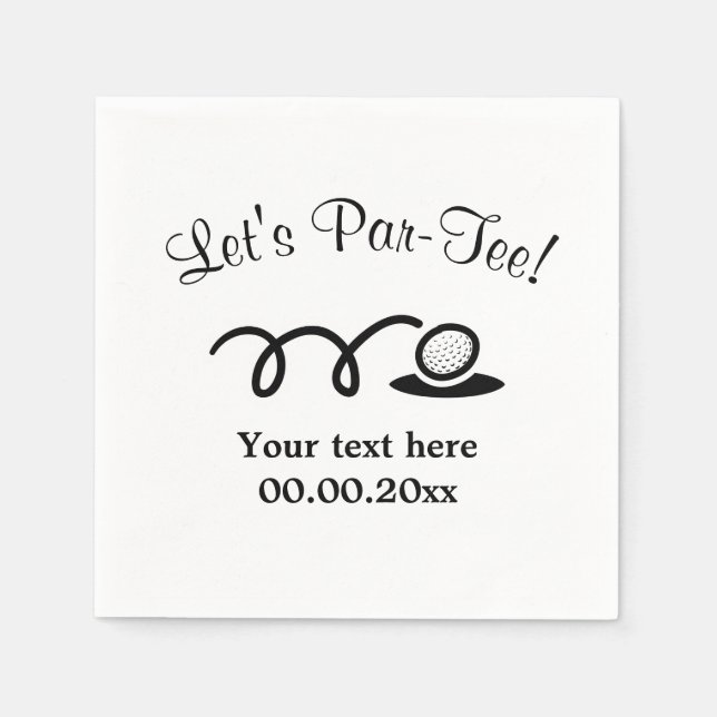 Serviette En Papier Golf par tee en papier serviettes de cocktail pour (Devant)