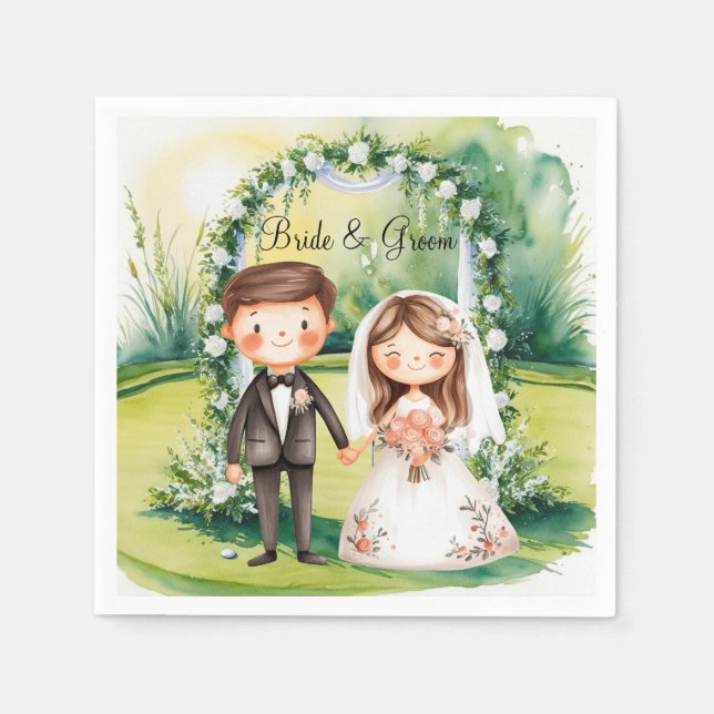 Serviette En Papier Golf sur le thème du mariage de Golfer (Devant)