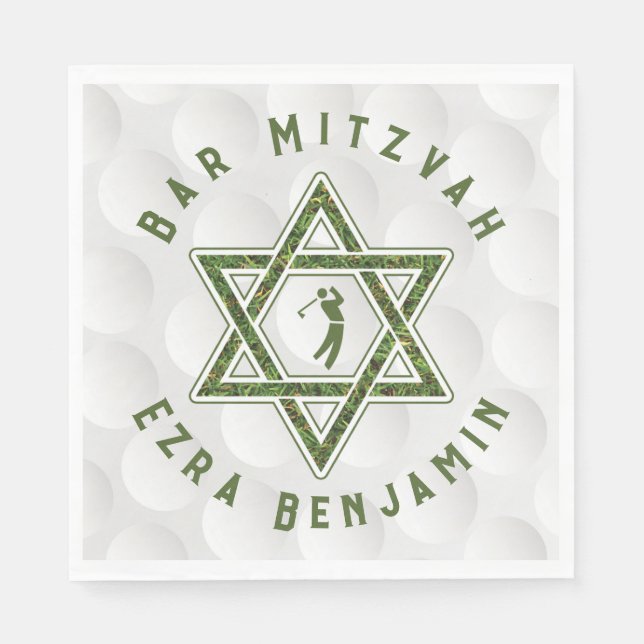 Serviette En Papier Golf Thème Golf Bar Mitzvah (Devant)