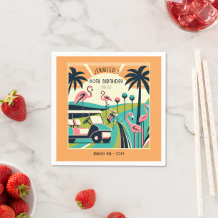 Serviette En Papier Golf Tropical Art Déco 50e anniversaire