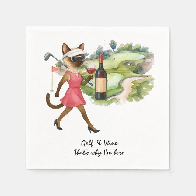 Serviette En Papier Golf Wine Tasting Event  (Devant)