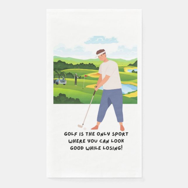 Serviette En Papier Golfer drôle dire sur golfer (Devant)